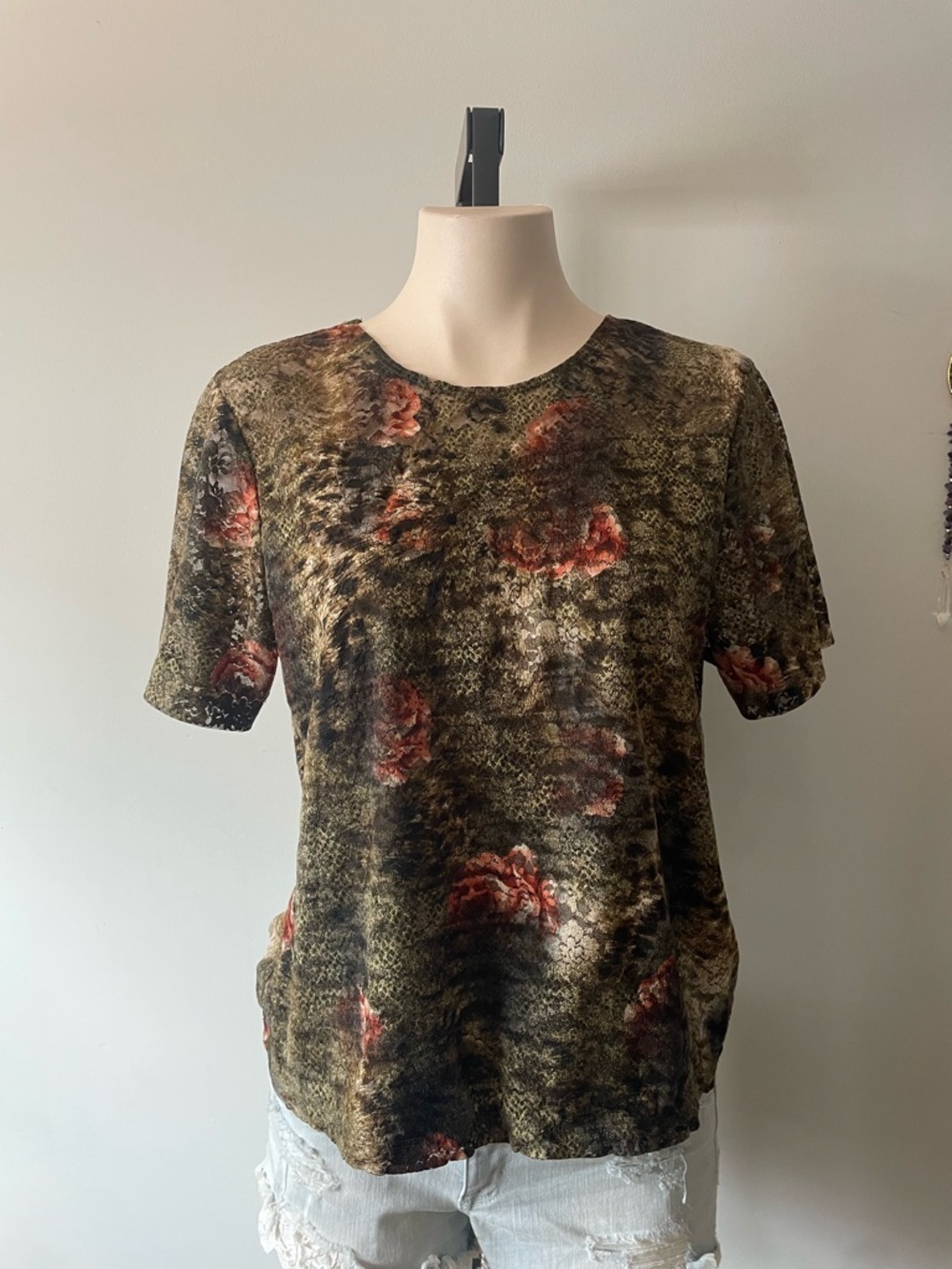 90s Y2K Vintage Primavera Lace Floral Top Blouse Whimsigoth Grunge Indie Sleeze